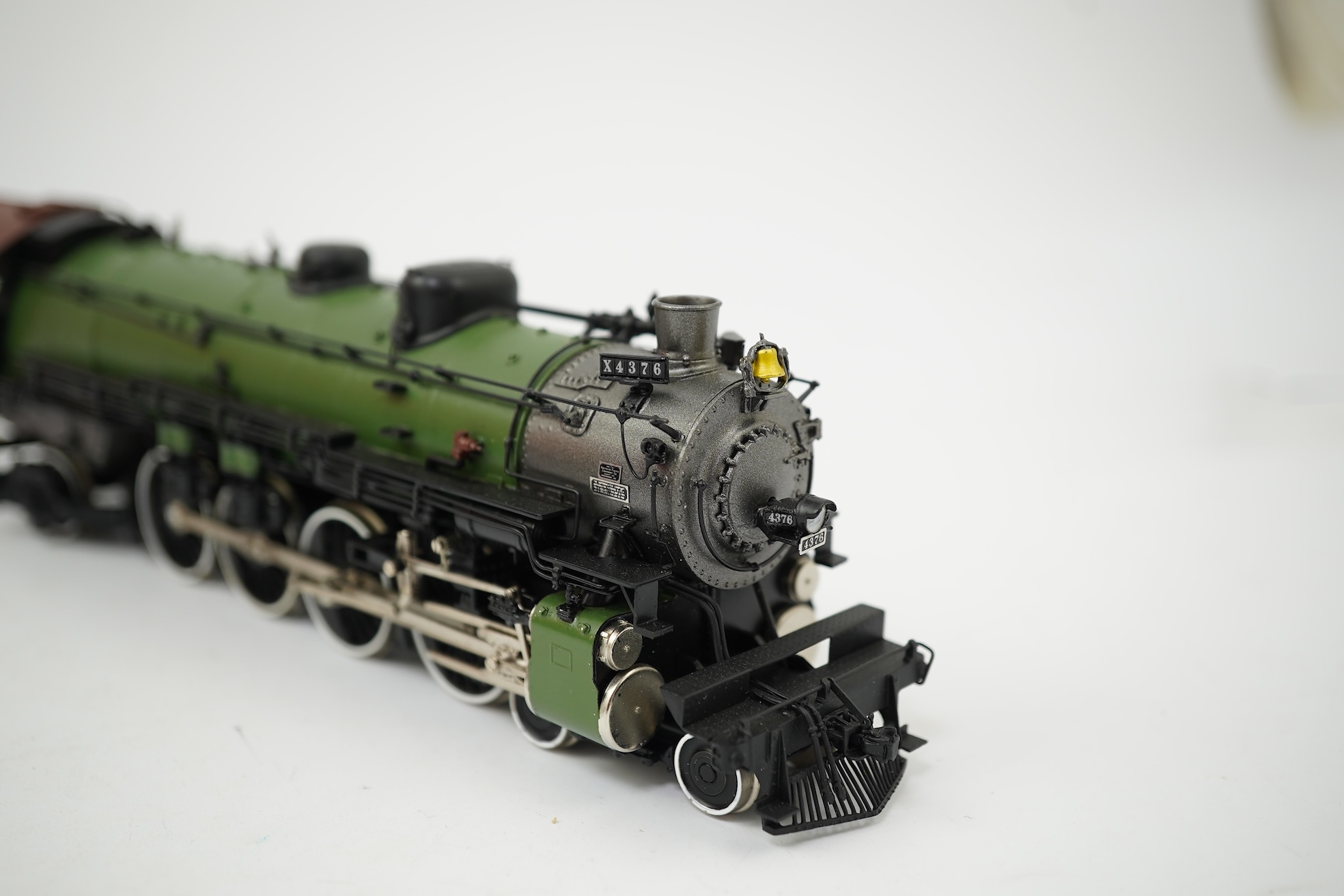 A boxed HO gauge Key Imports model of Southern Pacific Lines MT-5, 4376, 4-8-2 tender locomotive, powered for two rail operation.